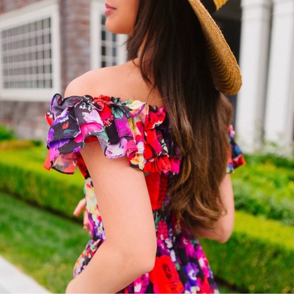 Ivy City Co Havana Dress Floral Ruffle Maxi XL NWT Romantic Vacation - Picture 2 of 7